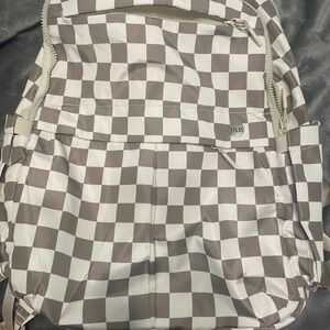 Brown checkered Checkered regular size Backpack